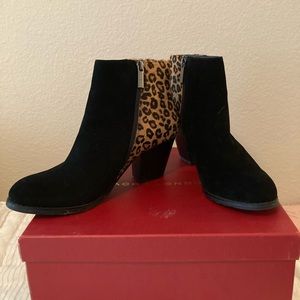 Sacha London Black and Leopard Booties